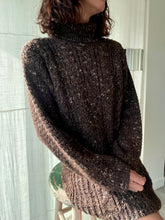 Load image into Gallery viewer, 1990s Brown Space Dyed Cable Knit Tunic Sweater