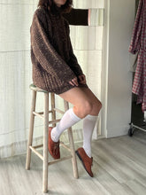 Load image into Gallery viewer, 1990s Brown Space Dyed Cable Knit Tunic Sweater
