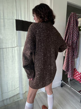 Load image into Gallery viewer, 1990s Brown Space Dyed Cable Knit Tunic Sweater