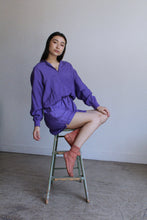 Load image into Gallery viewer, 1980s Purple Silk Pullover & Shorts Set