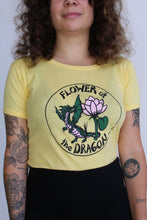 Load image into Gallery viewer, Flower of the Dragon Vintage Yellow Tee is