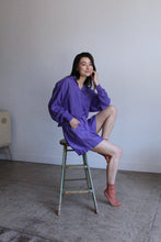 Load image into Gallery viewer, 1980s Purple Silk Pullover & Shorts Set