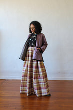 Load image into Gallery viewer, Laura Ashley Raw Silk Plaid Full Pleated Maxi Skirt