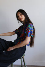 Load image into Gallery viewer, 1980s Metallic Animal Print Blouse