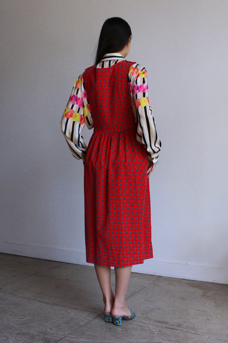 Red Corduroy Jumper Dress – 3 Women