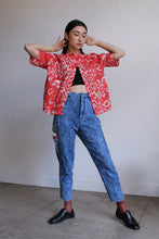 Load image into Gallery viewer, 1980s Abstract Print Boxy Button Down