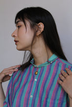 Load image into Gallery viewer, Striped Mock Collar Button-Down
