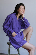Load image into Gallery viewer, 1980s Purple Silk Pullover & Shorts Set