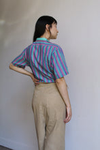Load image into Gallery viewer, Striped Mock Collar Button-Down