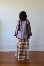 Load image into Gallery viewer, Laura Ashley Raw Silk Plaid Full Pleated Maxi Skirt