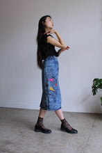 Load image into Gallery viewer, Acid Wash Leather Appliqué Skirt