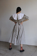 Load image into Gallery viewer, 1980s Tawny Brown Polka Dot Dress