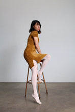 Load image into Gallery viewer, 1960s Abstract Silk Velvet Burnout Caramel Cheongsam Qipao Dress