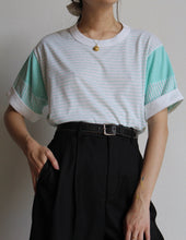 Load image into Gallery viewer, Mint Green Slouchy Striped Tee
