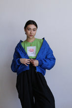 Load image into Gallery viewer, 1980s Electric Blue Silk Quilted Bomber Jacket