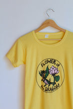 Load image into Gallery viewer, Flower of the Dragon Vintage Yellow Tee is