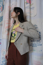 Load image into Gallery viewer, 1980s Custom Tailored Cropped Linen Blazer Jacket