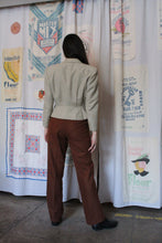 Load image into Gallery viewer, 1980s Custom Tailored Cropped Linen Blazer Jacket