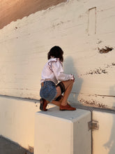 Load image into Gallery viewer, 1980s White + Burgundy Crisp Cotton Pleated Ruffle Blouse