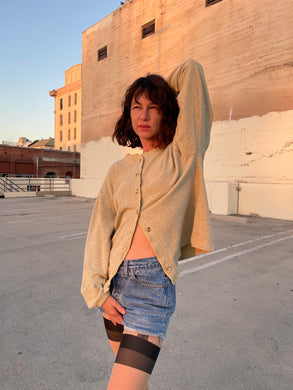 1980s Soft Heather Yellow Raglan Cardigan
