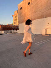Load image into Gallery viewer, 1960s Ivory Butterfly Knit Fringe Poncho Shawl