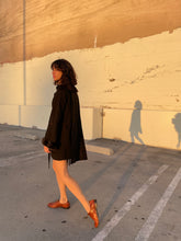 Load image into Gallery viewer, 1920s Brown Wool Silk Embroidered Arts &amp; Crafts Belted Coat w/ Rabbit Fur Trim