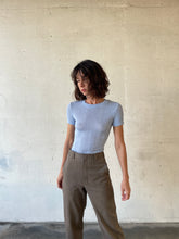Load image into Gallery viewer, 1990s Periwinkle Blue Second Skin Ribbed Blouse