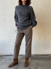 Load image into Gallery viewer, 1980s Grey Geometric Print Pullover Sweater