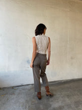 Load image into Gallery viewer, 1990s Oatmeal Floral Lace Mock Turtleneck Sleeveless Blouse