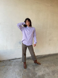 Vintage Georgio Armani Lavender Striped Cotton Dress Shirt