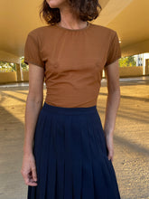 Load image into Gallery viewer, 1990s Ralph Lauren Sheer Brown Swiss Dot Short Sleeve Blouse