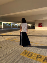 Load image into Gallery viewer, 1970s Navy Blue Wool Pleated Maxi Skirt