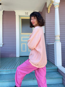 1980s Bubblegum Pink Silk Pullover Blouse
