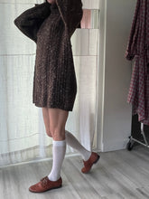 Load image into Gallery viewer, 1990s Brown Space Dyed Cable Knit Tunic Sweater