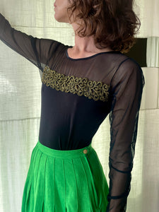 1980s Kelly Green Tennis Skirt