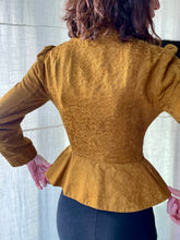 Load image into Gallery viewer, 1970s Brown Mustard Floral Brocade Peplum Jacket