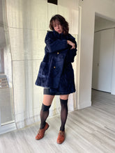 Load image into Gallery viewer, 1960s Midnight Blue Teddy Bear Coat