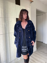 Load image into Gallery viewer, 1960s Midnight Blue Teddy Bear Coat