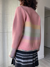 Load image into Gallery viewer, Pastel Gradient Wool Cropped Open Blanket Jacket