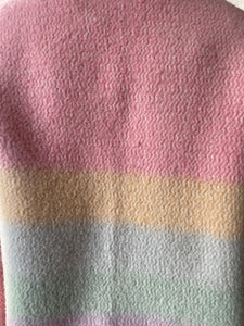 Pastel Gradient Wool Cropped Open Blanket Jacket