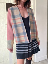 Load image into Gallery viewer, Pastel Gradient Wool Cropped Open Blanket Jacket