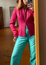 Load image into Gallery viewer, 1980s Barbie Pink Suit Jacket with Boning and Snakeskin Lining