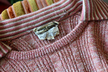 Load image into Gallery viewer, 1970s Salmon Pink Striped Wool Knit Dress Set