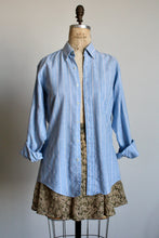 Load image into Gallery viewer, 1980s Baby Blue Pinstripe Button Down Dress Shirt