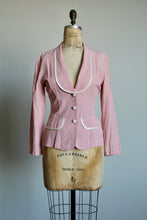 Load image into Gallery viewer, 1980s Pink &amp; White Polka Dot Blazer Jacket