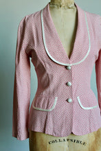 Load image into Gallery viewer, 1980s Pink &amp; White Polka Dot Blazer Jacket
