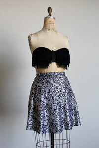 1990s Grey Satin Snakeskin Print Tennis Skirt