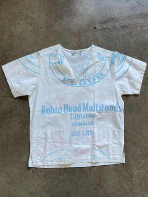 1970s Upcycled Robin Hood Flour Sack Shirt