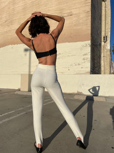 1980s White Spandex Stirrup Pants