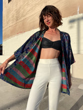 Load image into Gallery viewer, 1960s Blue Silk Brocade Robe Jacket